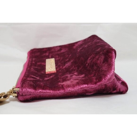 SeneGence Burgundy Purple Velvet Cosmetic Makeup Bag Gold Tassel Hardware Zipper - Picture 5 of 7